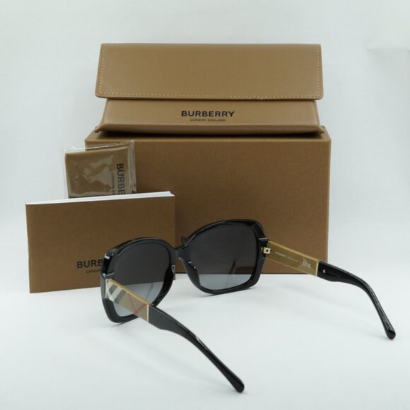 Burberry BE4160 34338G Square Sunglasses - Black / Grey main image 7